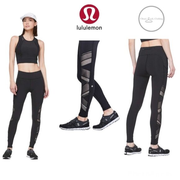 Lululemon Speed Up Tight *Mesh 28"Black Size 2 - Picture 1 of 5